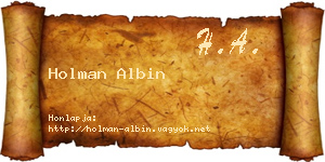 Holman Albin névjegykártya